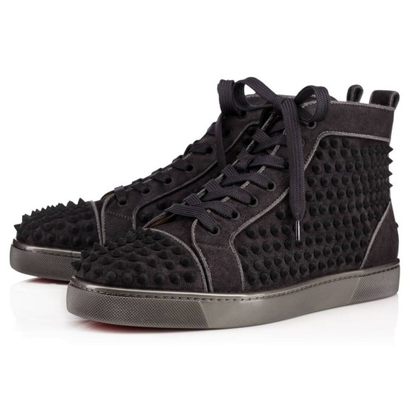 Christian Louboutin Men Louis Spike Orlato Flat US14.5 EU47.5 Grey Fusain Suede main image 2